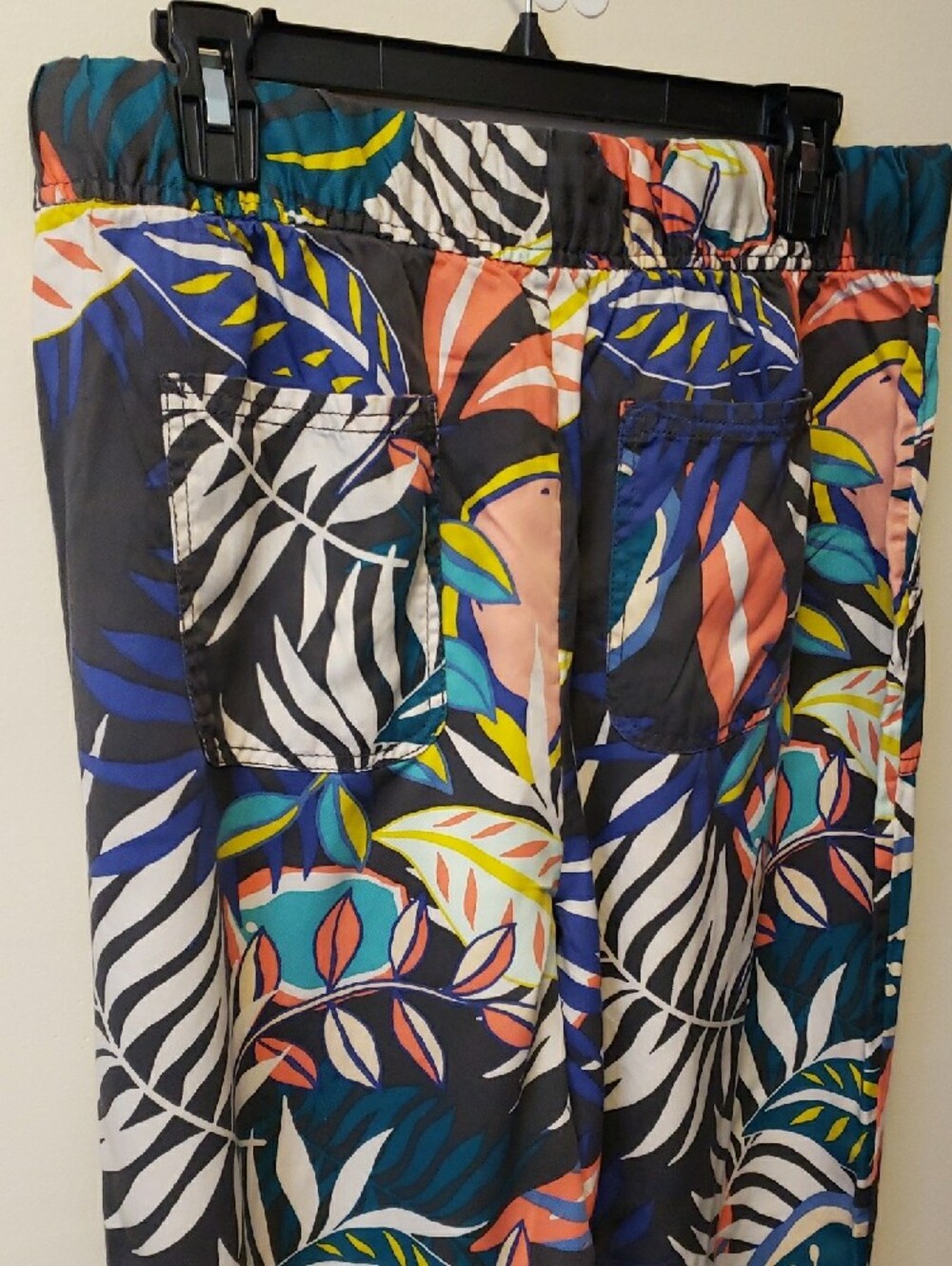 C&C California Tropical Print Drawstring Pants - Blue, Coral, Black - Picture 7 of 9